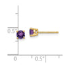14k 4mm Round Amethyst Post Earrings