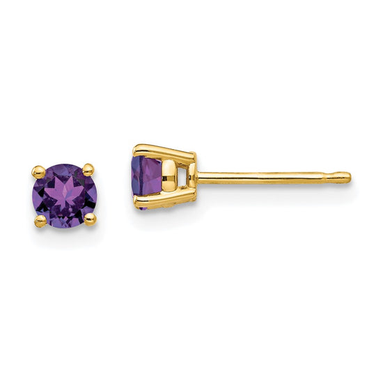 14k Round Gemstone Earrings