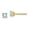 14k Round Gemstone Post Earrings. -B Styles