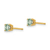 14k 4mm Round Checker-Cut Green Quartz Post Earrings