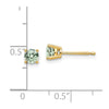 14k 4mm Round Checker-Cut Green Quartz Post Earrings