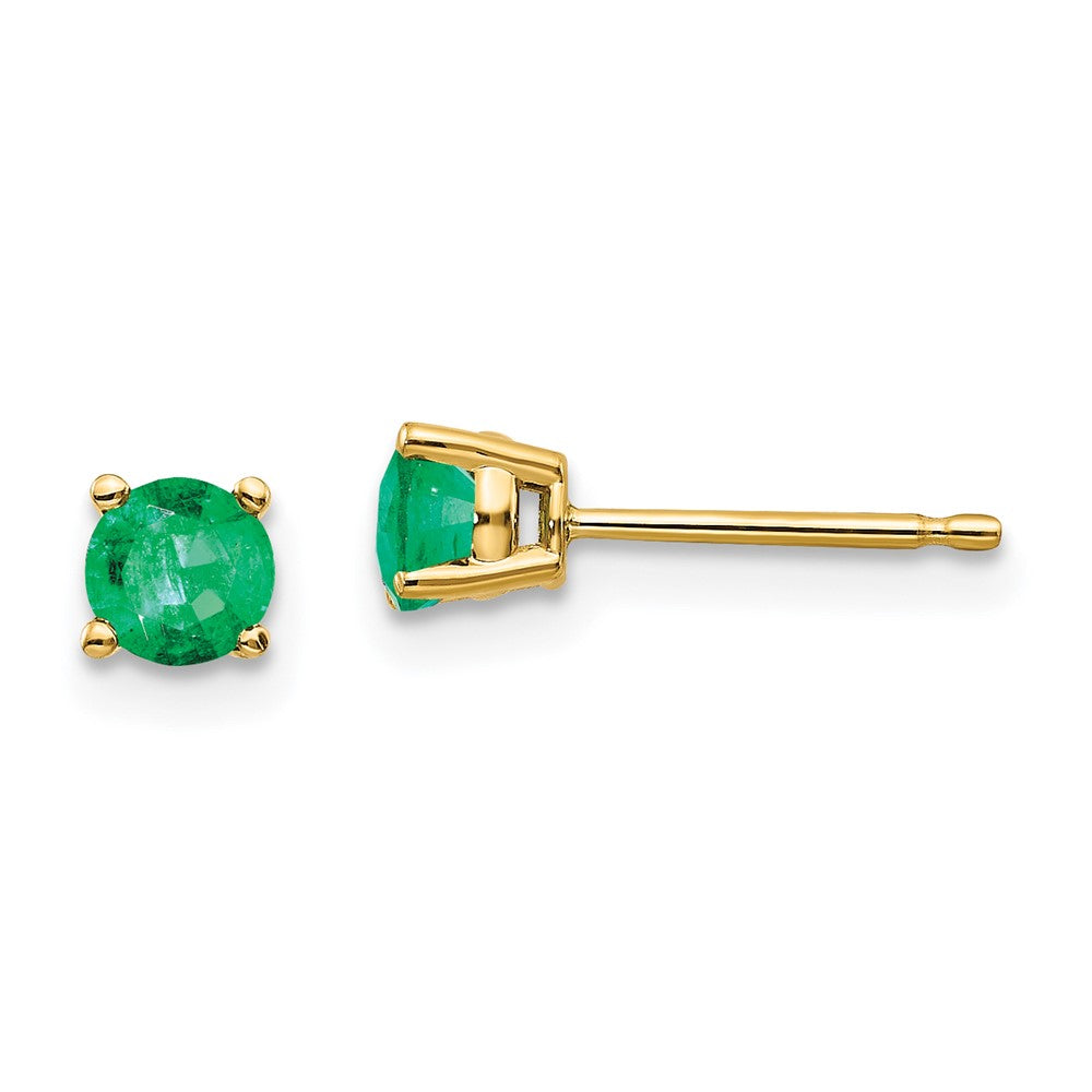 14k Round Gemstone Post Earrings. -B Styles