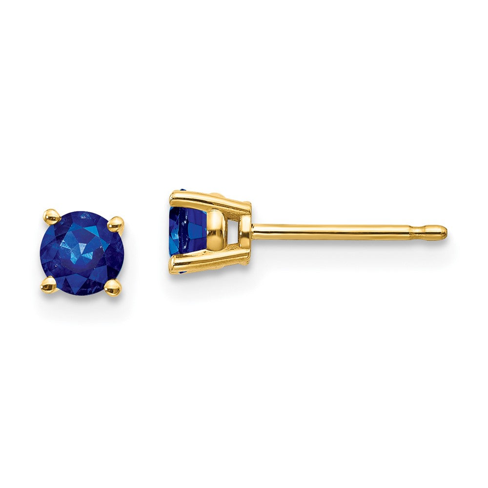14k Round Gemstone Post Earrings. -B Styles