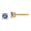 14k Round Gemstone Post Earrings. -B Styles