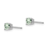 14k White Gold 4mm Round Green Quartz Post Earrings