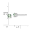 14k White Gold 4mm Round Green Quartz Post Earrings
