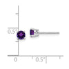 14k White Gold 4mm Round Amethyst Post Earrings