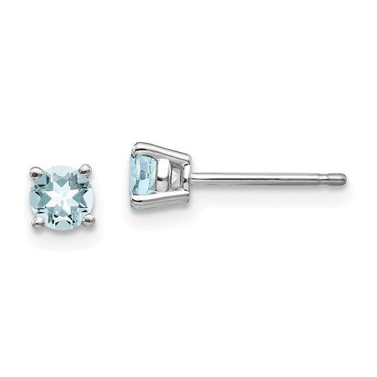 14k Round Gemstone Post Earrings. -B Styles