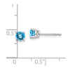 14k White Gold 4mm Round Blue Topaz Post Earrings