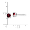 14k White Gold 4mm Round Garnet Post Earrings