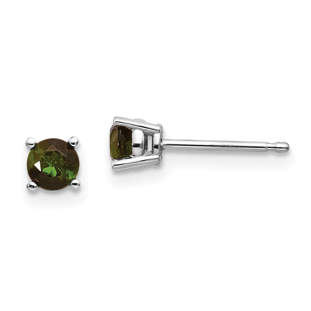 14k Round Gemstone Post Earrings. -B Styles