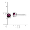 14k White Gold 4mm Round Rhodolite Garnet Post Earrings