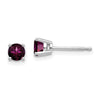 14k White Gold 4mm Round Rhodolite Garnet Post Earrings
