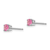 14k White Gold 4mm Round Pink Spinel Post Earrings