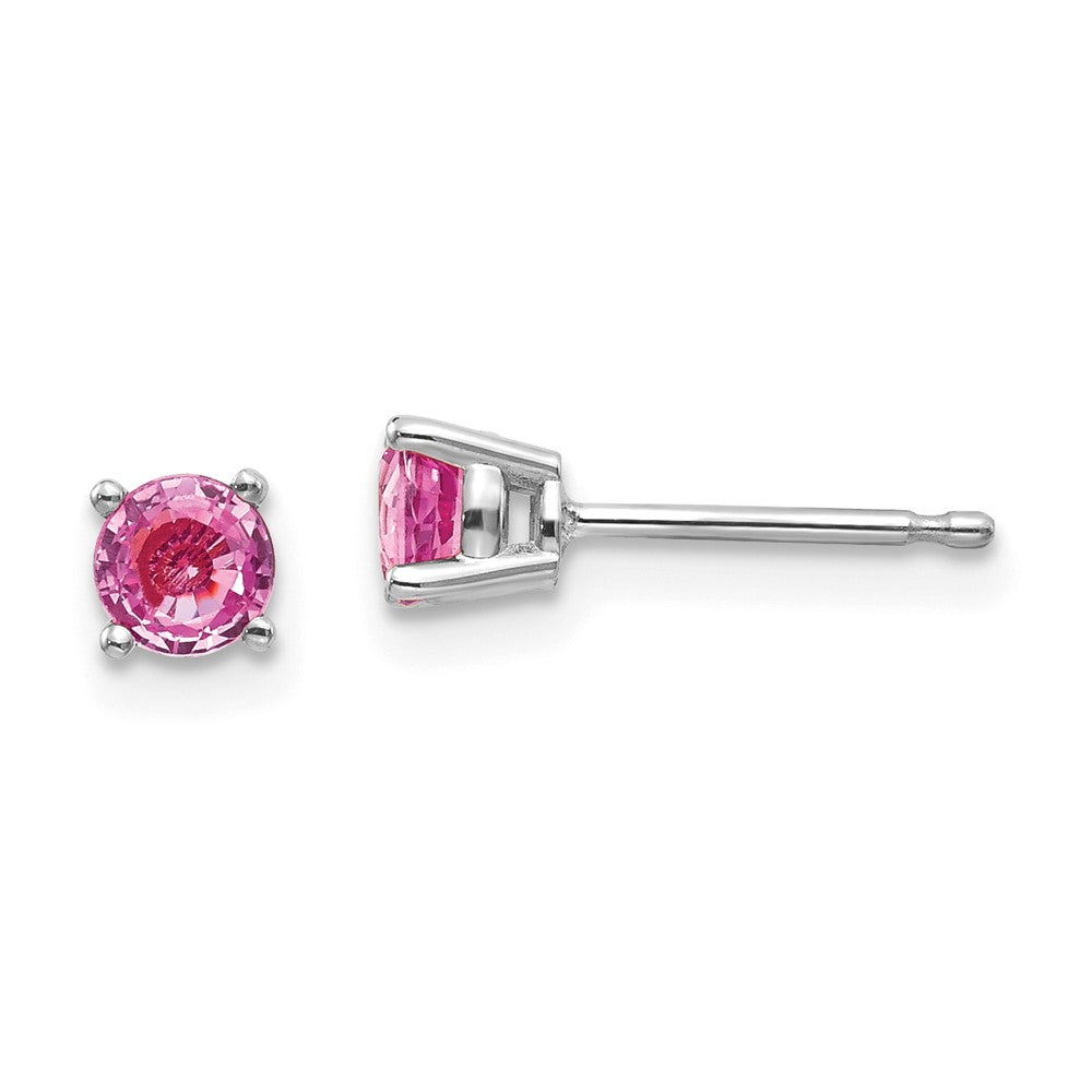 14k Round Gemstone Post Earrings. -B Styles