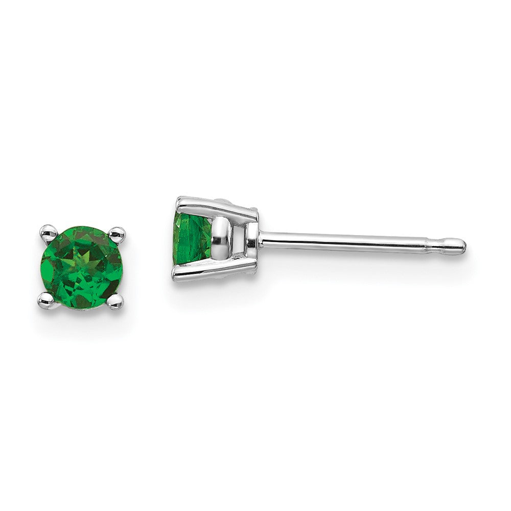 14k Round Gemstone Post Earrings. -B Styles