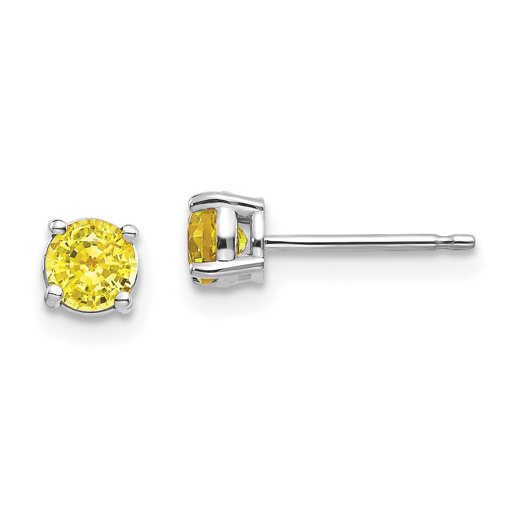 14k Round Gemstone Post Earrings. -B Styles