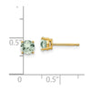 14k 5mm Round Green Quartz Post Earrings