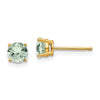 14k 5mm Round Green Quartz Post Earrings