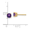 14k 5mm Round Amethyst Post Earrings