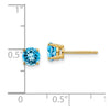 14k 5mm Round Blue Topaz Post Earrings