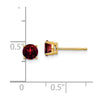 14k 5mm Round Garnet Post Earrings