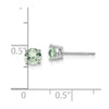 14k White Gold 5mm Round Green Quartz Post Earrings