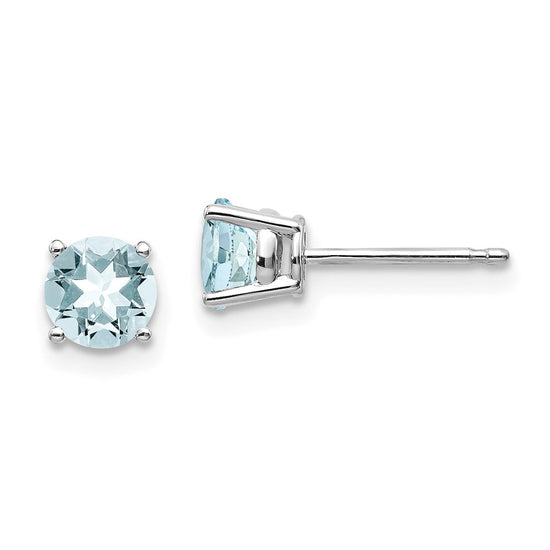 14k Round Gemstone Post Earrings. -B Styles
