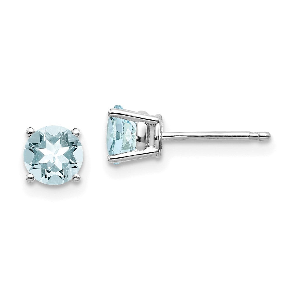 14k Round Gemstone Post Earrings. -B Styles
