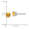 14k White Gold 5mm Round Citrine Post Earrings