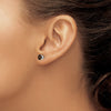 14k White Gold 5mm Round Checker-Cut Smoky Quartz Post Earrings