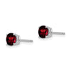 14k White Gold 5mm Round Garnet Post Earrings
