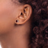14k White Gold 5mm Round Garnet Post Earrings