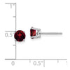 14k White Gold 5mm Round Garnet Post Earrings