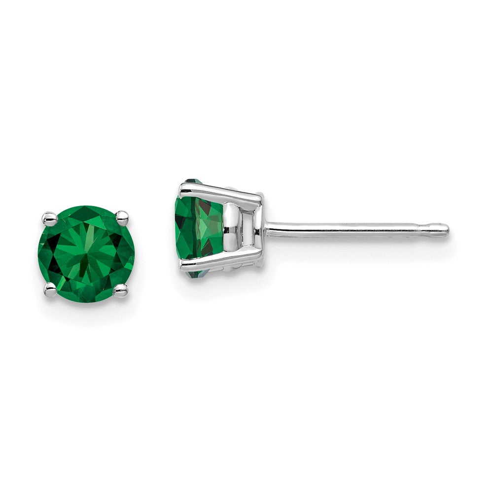 14k White Gold 5mm Round Mount St. Helens Post Earrings