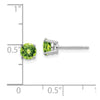 14k White Gold 5mm Round Peridot Post Earrings