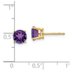 14k 6mm Round Amethyst Post Earrings