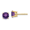 14k 6mm Round Amethyst Post Earrings