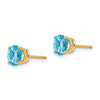14k 6mm Round Blue Topaz Post Earrings
