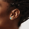 14k 6mm Round Blue Topaz Post Earrings