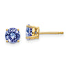14k Round Gemstone Post Earrings. -B Styles