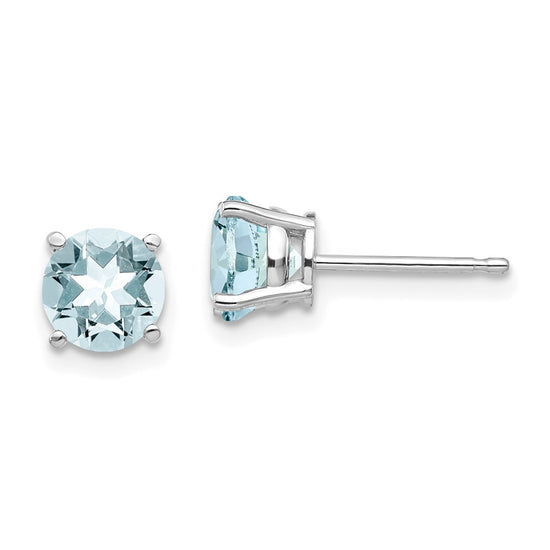 14k Round Gemstone Post Earrings. -B Styles