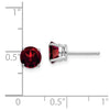 14k White Gold 6mm Round Garnet Post Earrings