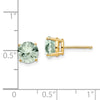 14k 7mm Round Green Quartz Post Earrings