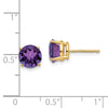 14k 7mm Round Amethyst Post Earrings