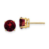 14k 7mm Round Garnet Post Earrings