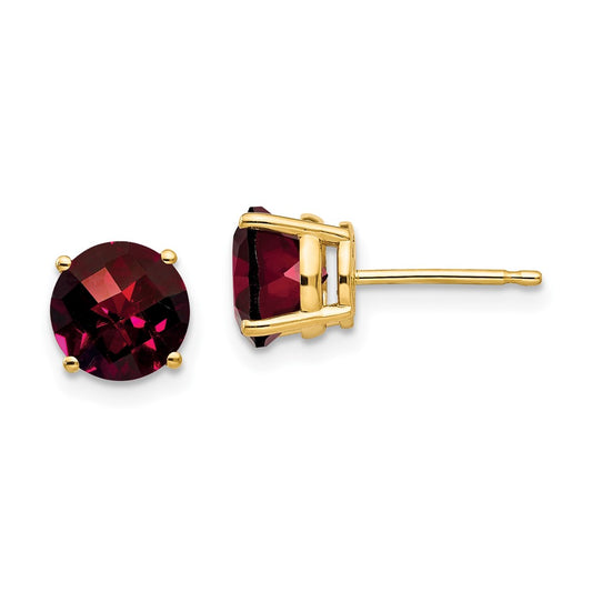 14k Round Gemstone Earrings