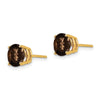 14k 7mm Round Smoky Quartz Post Earrings