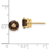 14k 7mm Round Smoky Quartz Post Earrings