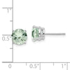 14k White Gold 7mm Round Green Quartz Post Earrings